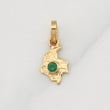 Pendant Map of Colombia Emerald 0.04pts 0.25g / 1/2 in 18K Yellow Gold