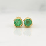 Topos Cuatro Garras Esmeralda 1.35qts 2.45g / in / 6mm Oro Amarillo 18K