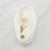 Topos Cuatro Garras Esmeralda 1.35qts 2.45g / in / 6mm Oro Amarillo 18K