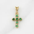 Pendant Cross Emeralds 0.22pts 0.65g / 3/4 in Yellow Gold 18K