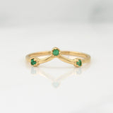 Anillo Tiara Esmeraldas 0.05pts 1.1g / T5.25 Oro Amarillo 18K