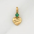 Pendant Striped Heart Emerald 0.06pts 0.3g / 1/2 in 18K Yellow Gold