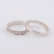 Set Half-Round Hoops 4.95g / Size 7 and Size 5 / White Zirconia 18K White Gold
