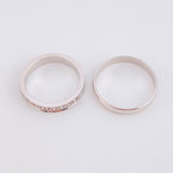 Set Half-Round Hoops 4.95g / Size 7 and Size 5 / White Zirconia 18K White Gold