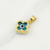 Dije Flor Ojo Turco 0.7g / 3/4 in Oro Amarillo 18K