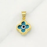 Dije Flor Ojo Turco 0.75g / 3/4 in Oro Amarillo 18K