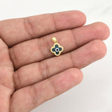 Dije Flor Ojo Turco 0.7g / 3/4 in Oro Amarillo 18K