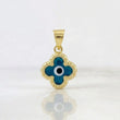 Dije Flor Ojo Turco 0.7g / 3/4 in Oro Amarillo 18K