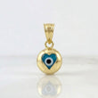 Dije Ojo Turco Corazon 0.55g / 1/2 in Oro Amarillo 18K