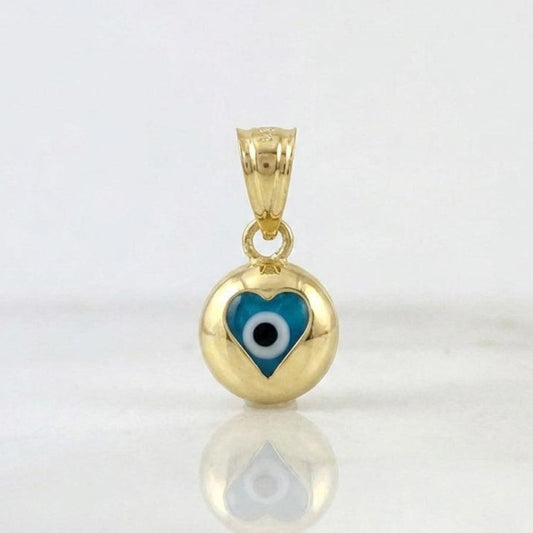 Dije Ojo Turco Corazon 0.55g / 1/2 in Oro Amarillo 18K