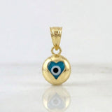 Dije Ojo Turco Corazon 0.55g / 1/2 in Oro Amarillo 18K