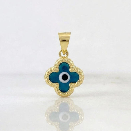 Pendant Flower Turkish Eye 0.7g / 3/4 in Yellow Gold 18K