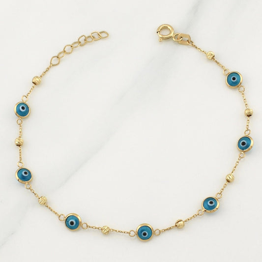 Bracelet Turkish Eye 1.9g / 7 1/2 in / 5.1mm Yellow Gold 18K