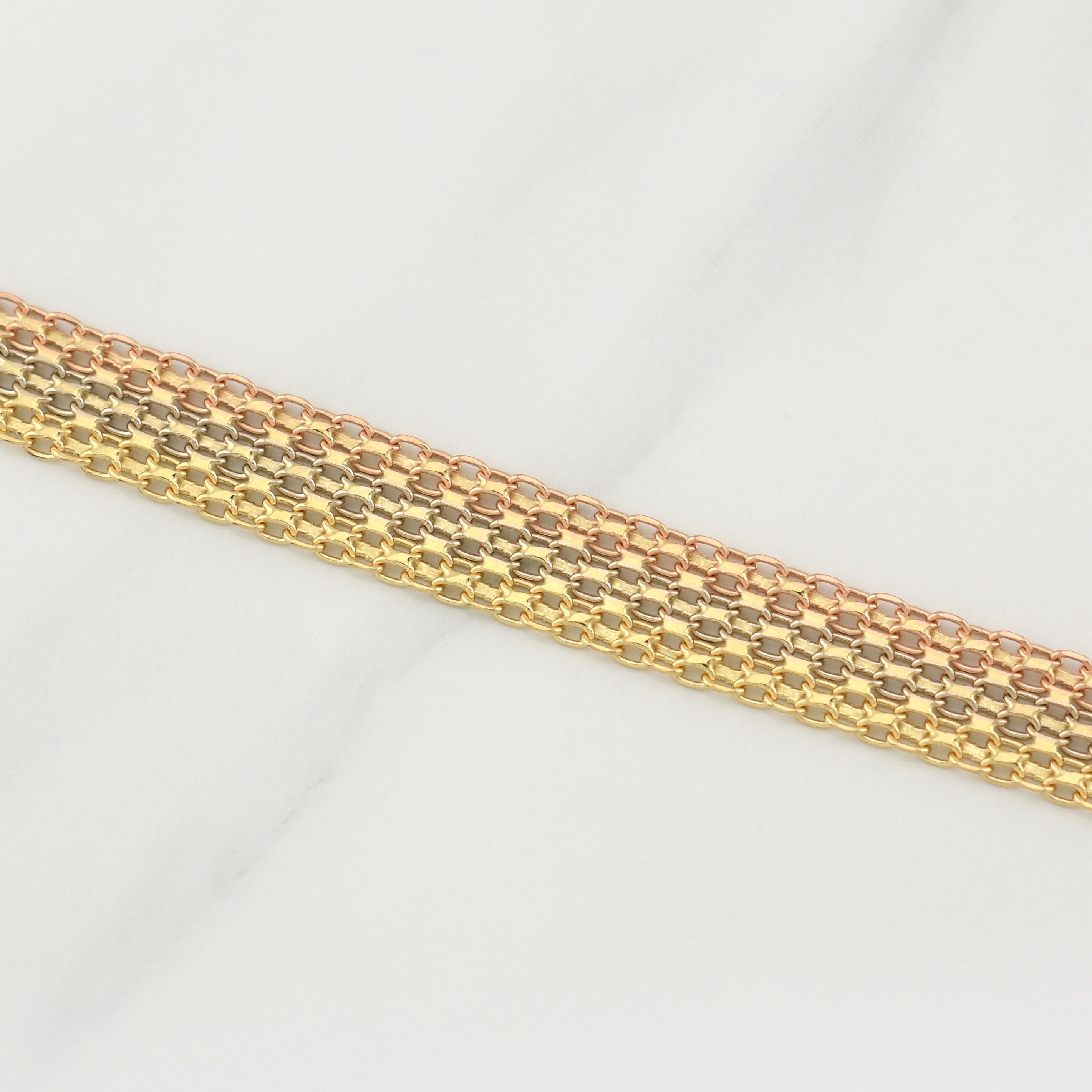 Pulso Chino 20.1g / 8 1/4 in / 11.3mm Tres Oros 18K