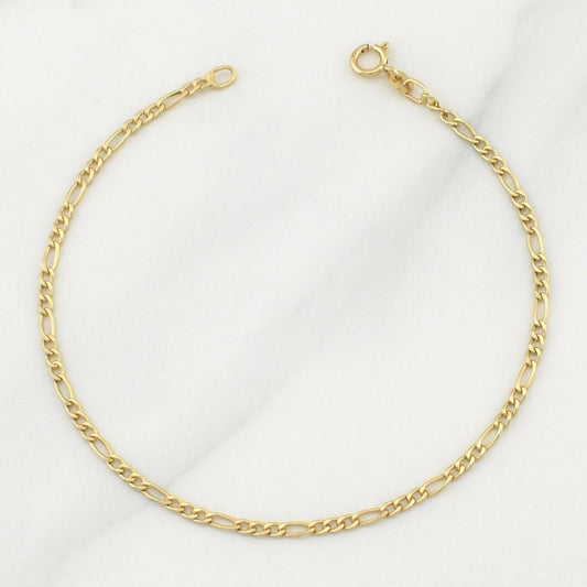 Figaro Bracelet 0.7g / 7 3/4 in / 1.9mm Yellow Gold 18K