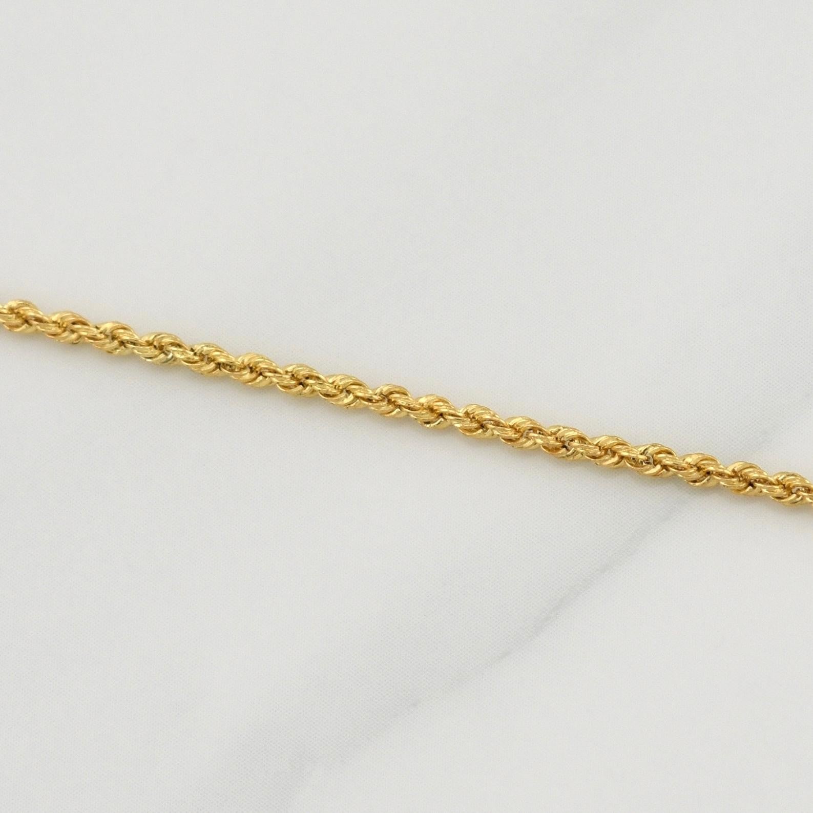 Rope Bracelet 0.8g / 7 1/2 in / 1.65mm Yellow Gold 18K
