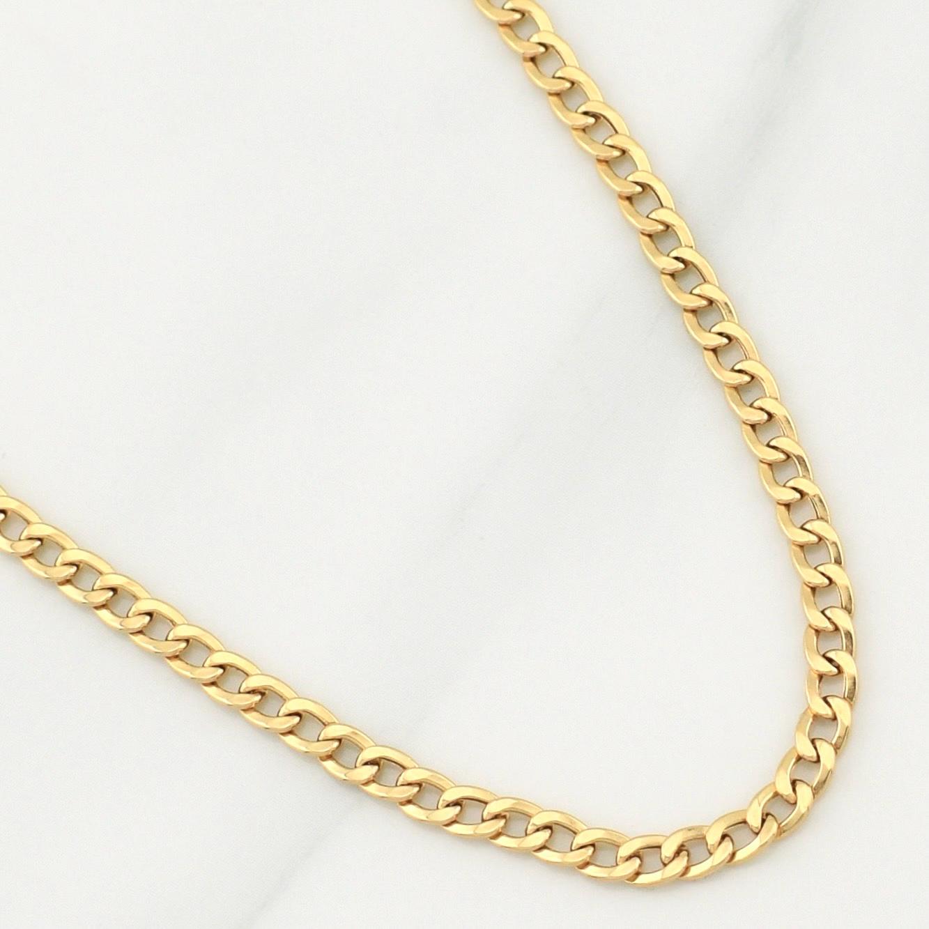Cadena Cubana 7.3g / 24 in / 4.3mm Oro Amarillo 18K