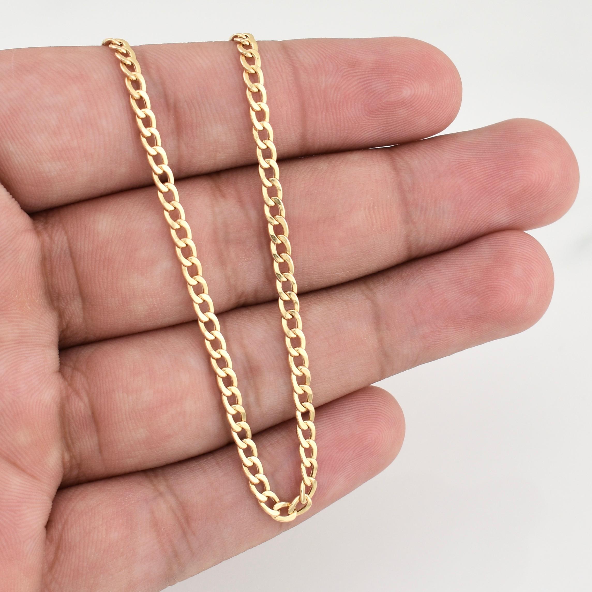 Cadena Cubana 4.05g / 24 in / 3mm Oro Amarillo 18K