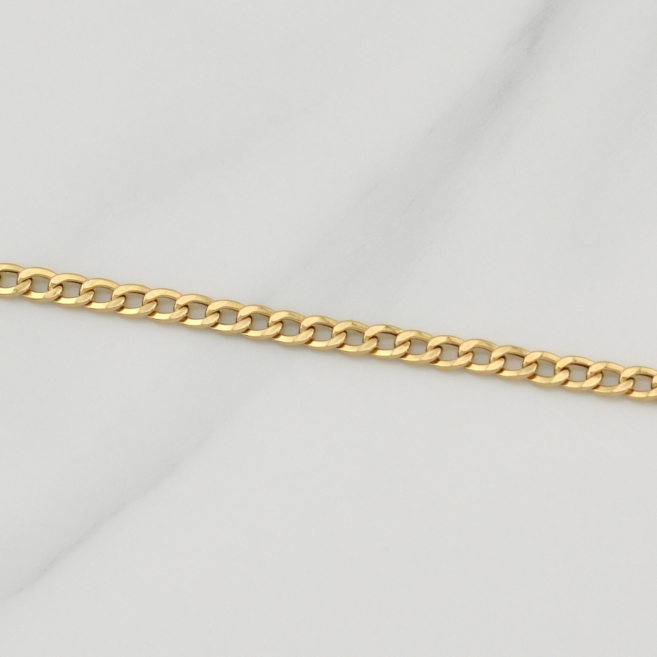Cadena Cubana 4g / 24 in / 3mm Oro Amarillo 18K