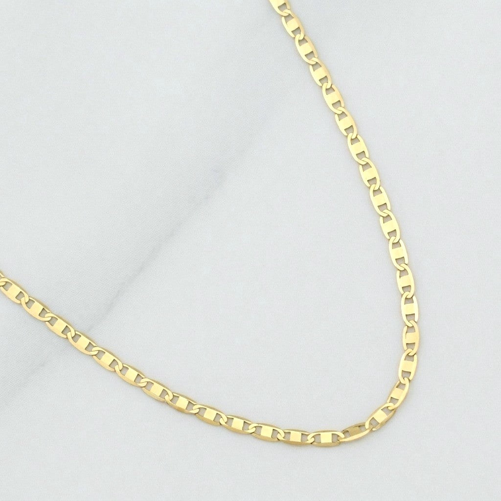 Cadena Escalera Plana 1.4g / 18 in / 1.35mm Oro Amarillo 18K