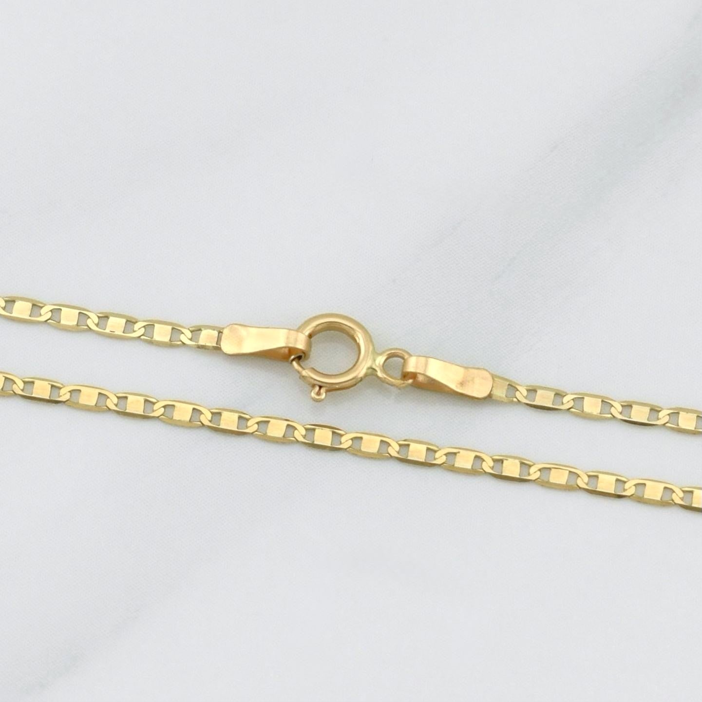Flat Mariner Chain 1.45g / 18 in / 1.35mm 18K Yellow Gold