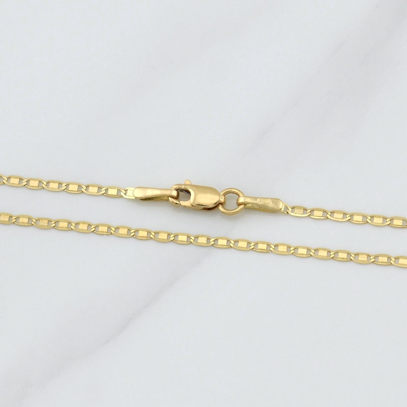 Cadena Escalera Plana 1.6g / 16 in / 1.4mm Oro Amarillo 18K