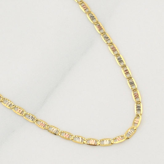 Cadena Escalera Plana 1.4g / 18 in / 1.3mm Tres Oros 18K
