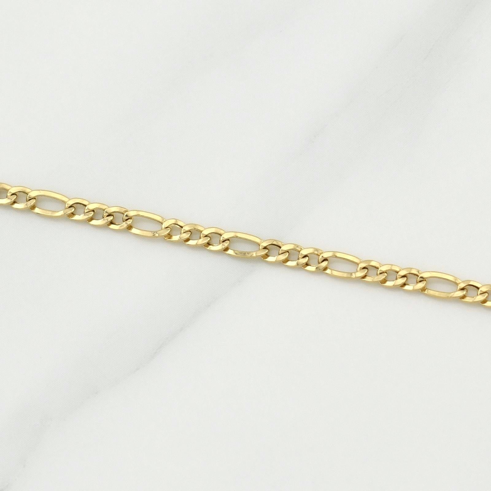 Cadena Figaro 2.85g / 24 in / 2.8mm Oro Amarillo 18K
