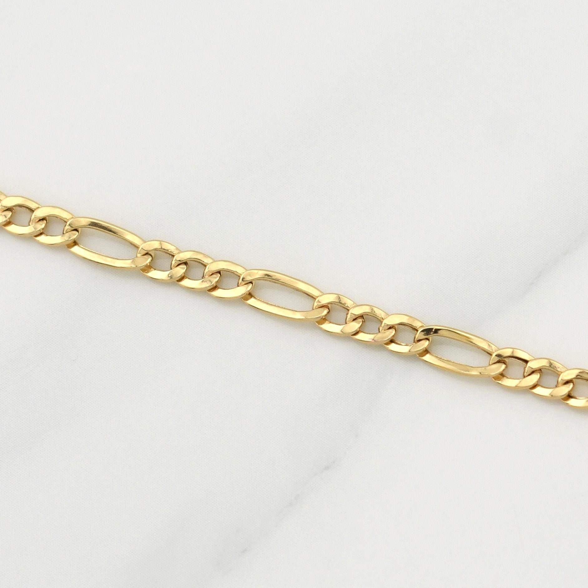 Cadena Figaro 3.55g / 20 in / 3.5mm Oro Amarillo 18K
