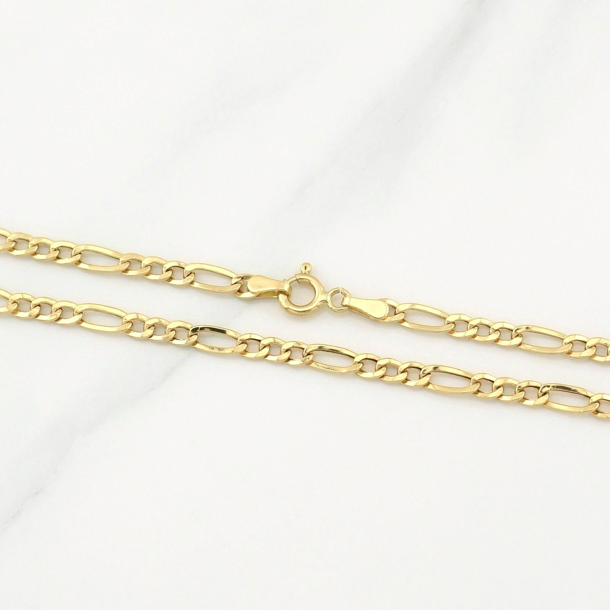 Cadena Figaro 3.6g / 20 in / 3.5mm Oro Amarillo 18K