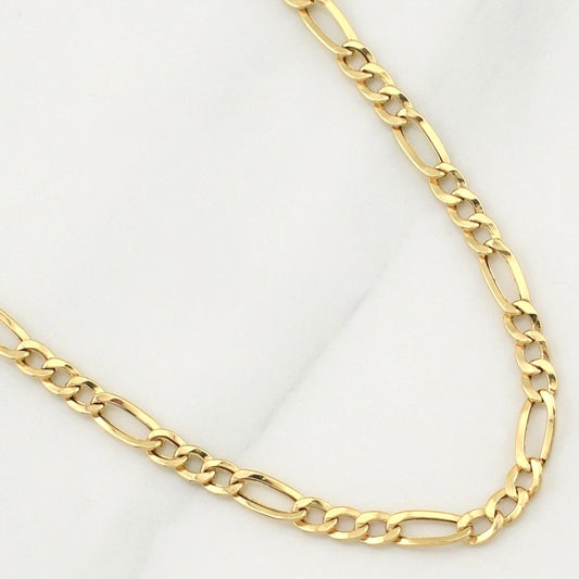 Cadena Figaro 4.25g / 24 in / 3.6mm Oro Amarillo 18K
