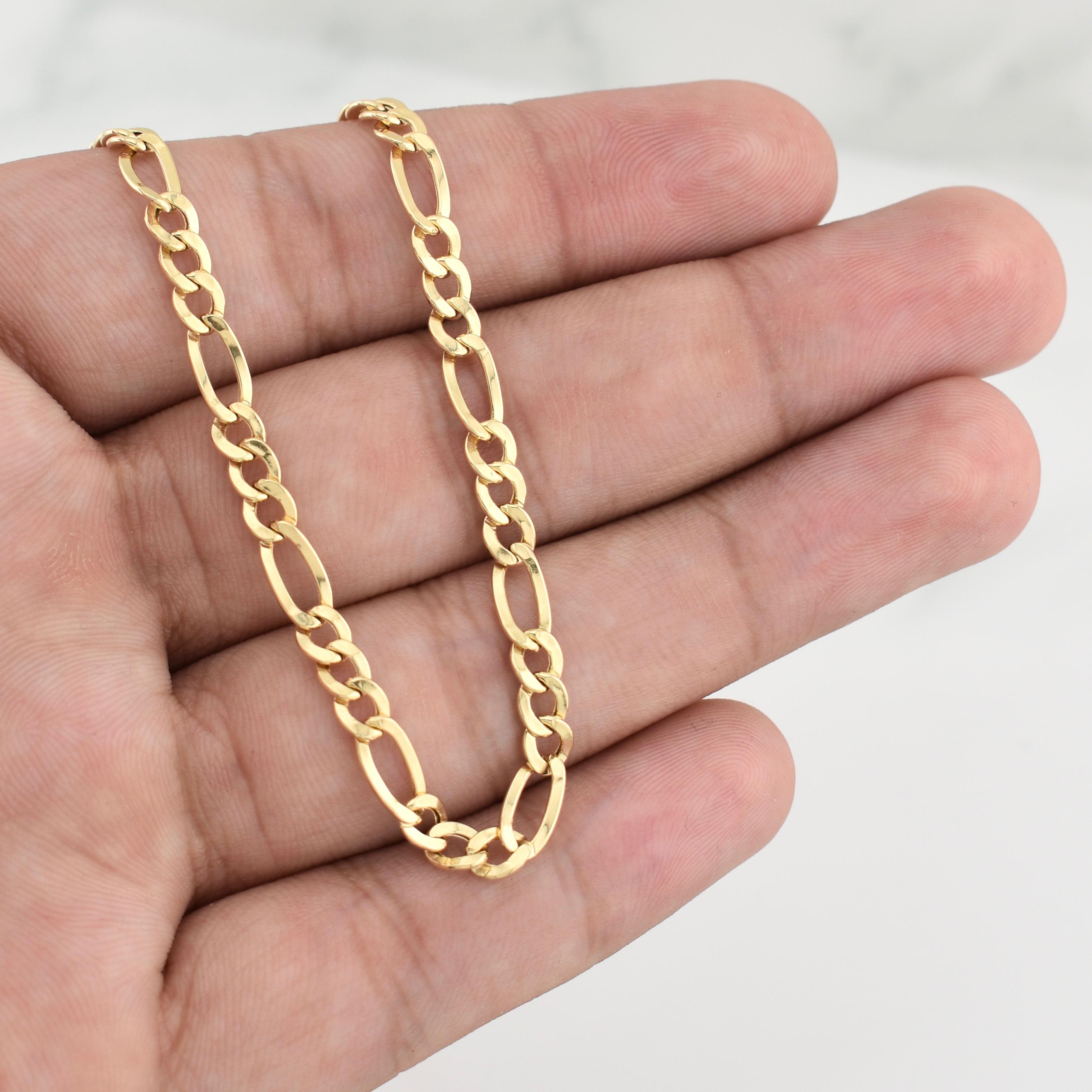 Cadena Figaro 6.65g / 24 in / 4.6mm Oro Amarillo 18K