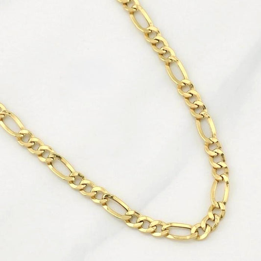 Cadena Figaro 5.55g / 20 in / 4.5mm Oro Amarillo 18K
