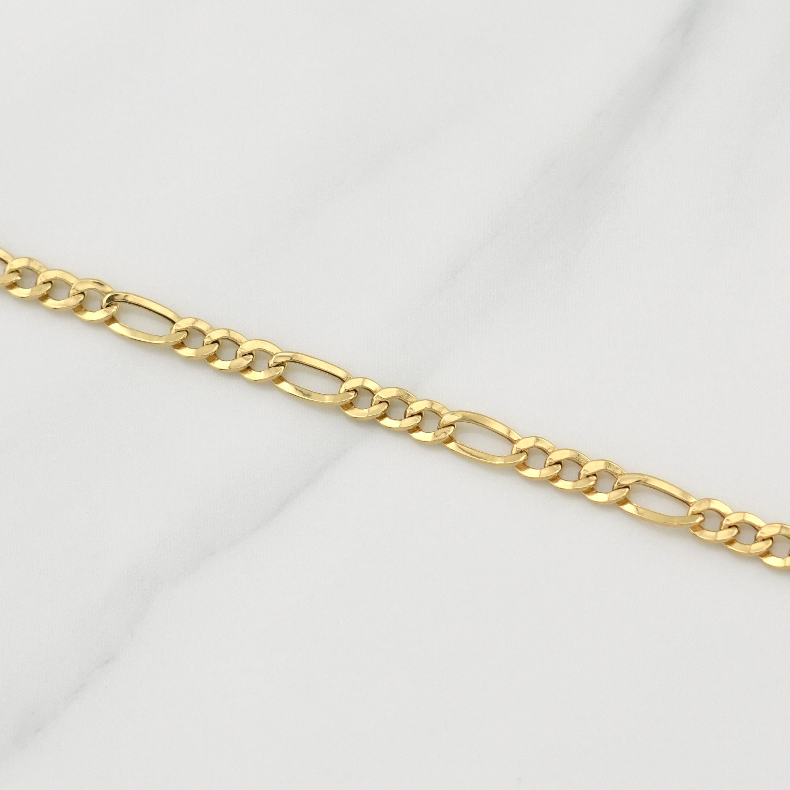 Cadena Figaro 5.65g / 20 in / 4.3mm Oro Amarillo 18K