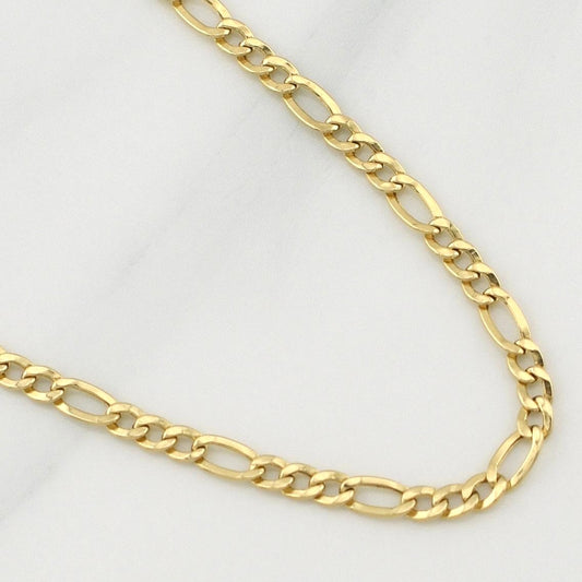 Cadena Figaro 2.8g / 24 in / 2.7mm Oro Amarillo 18K