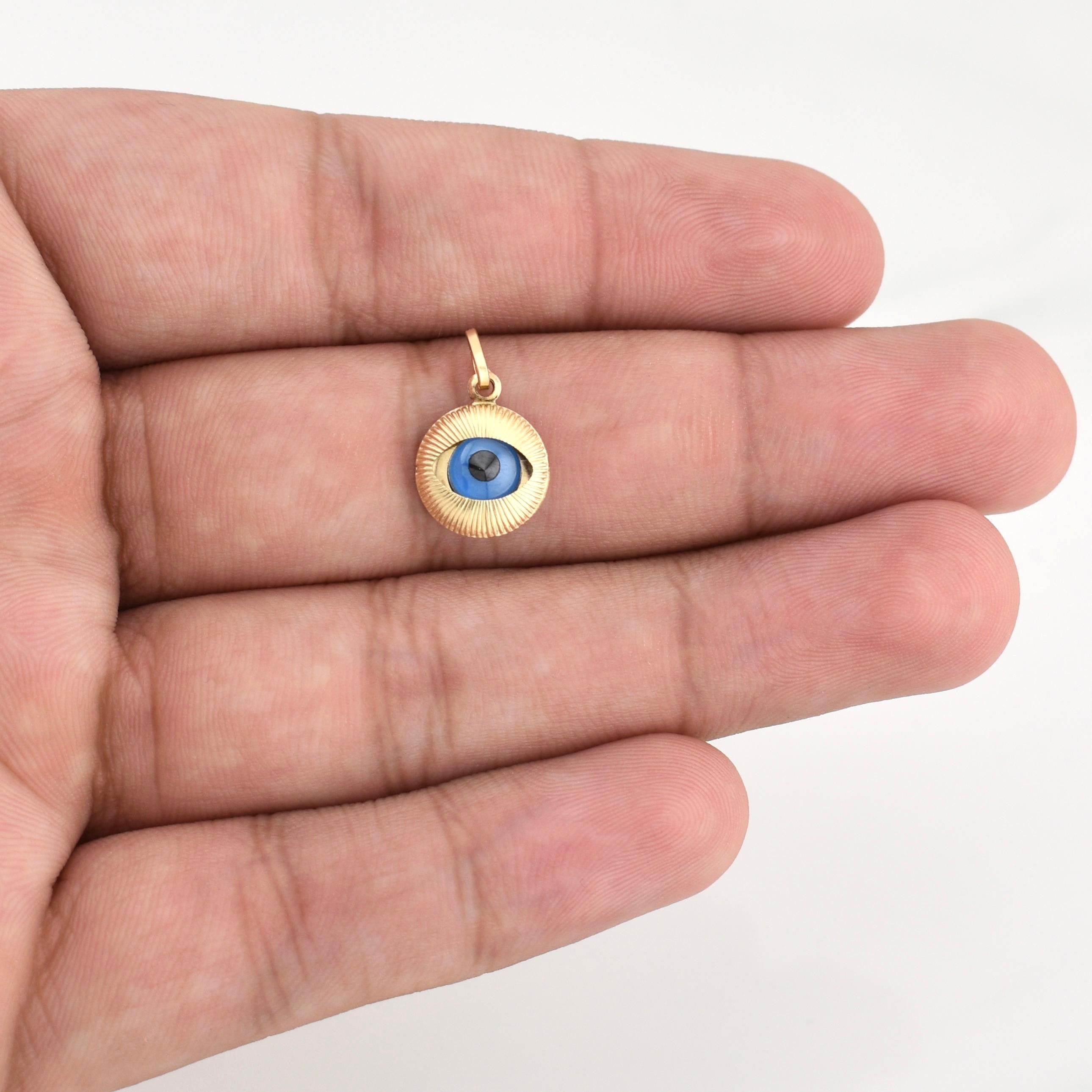 Dije Ojo Turco 0.95g / 3/4 in Oro Amarillo 18K