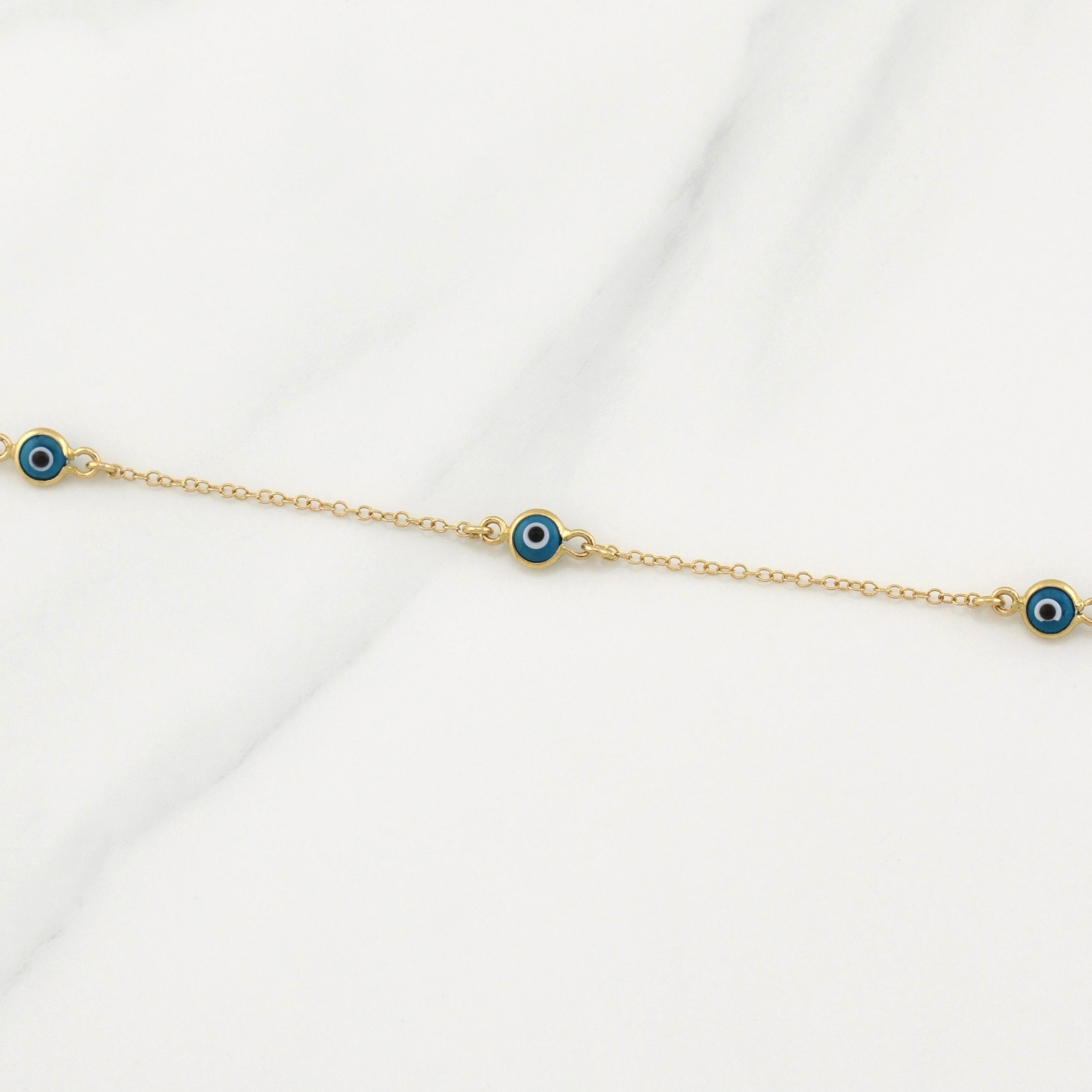 Pulso Ojo Turco 1.55g / 7 1/4 in / 5mm Oro Amarillo 18K