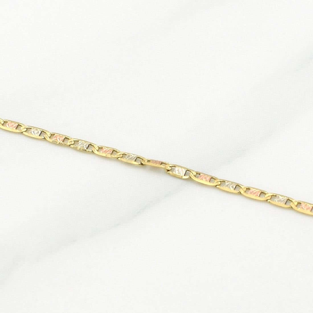 Cadena Escalera Plana 2.15g / 20 in / 1.5mm Tres Oros 18K