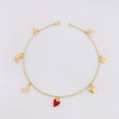 Tobillera Aro Seguido Figuras 3.7gr / 10 1/4 in / 2mm Oro Amarillo 18K