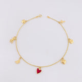 Tobillera Aro Seguido Figuras 3.7gr / 10 1/4 in / 2mm Oro Amarillo 18K