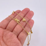 Tobillera Aro Seguido Figuras 3.7gr / 10 1/4 in / 2mm Oro Amarillo 18K