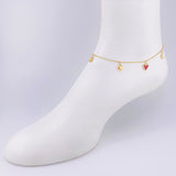 Tobillera Aro Seguido Figuras 3.7gr / 10 1/4 in / 2mm Oro Amarillo 18K