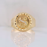 Dollar Sign Ring 3.55g / T10 Yellow Gold 18K
