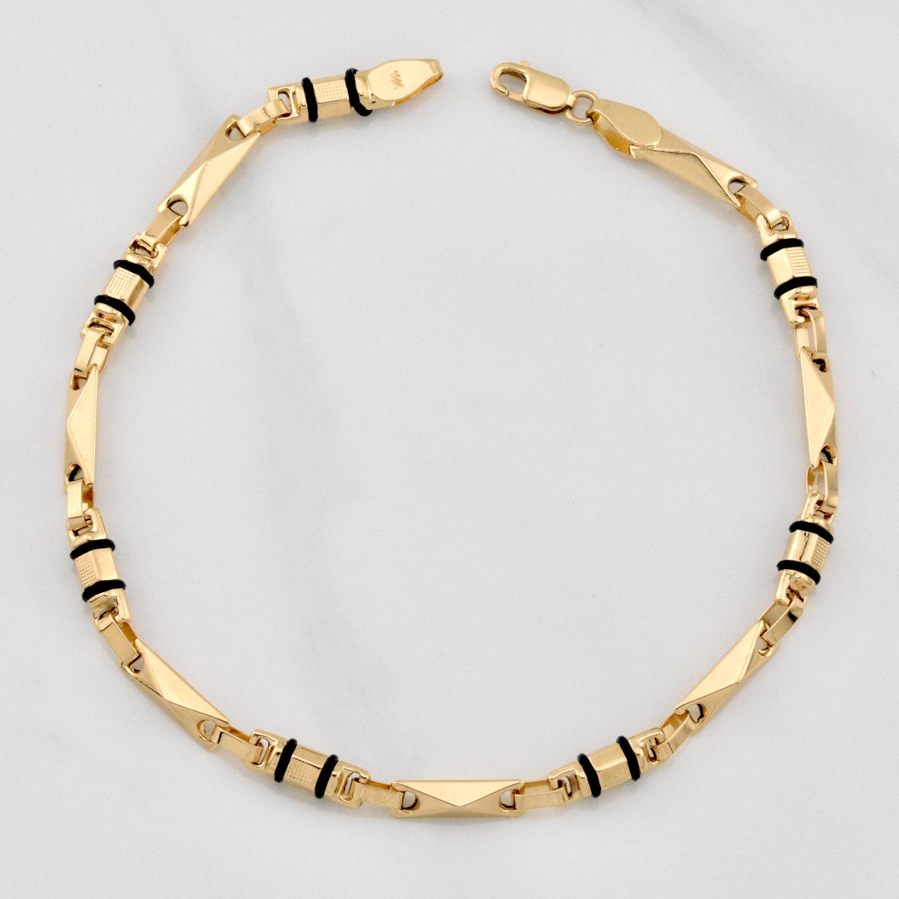 Bracelet Rustic Barrel Relief 5.05g / 8 3/4 in / 4mm Yellow Gold 18K
