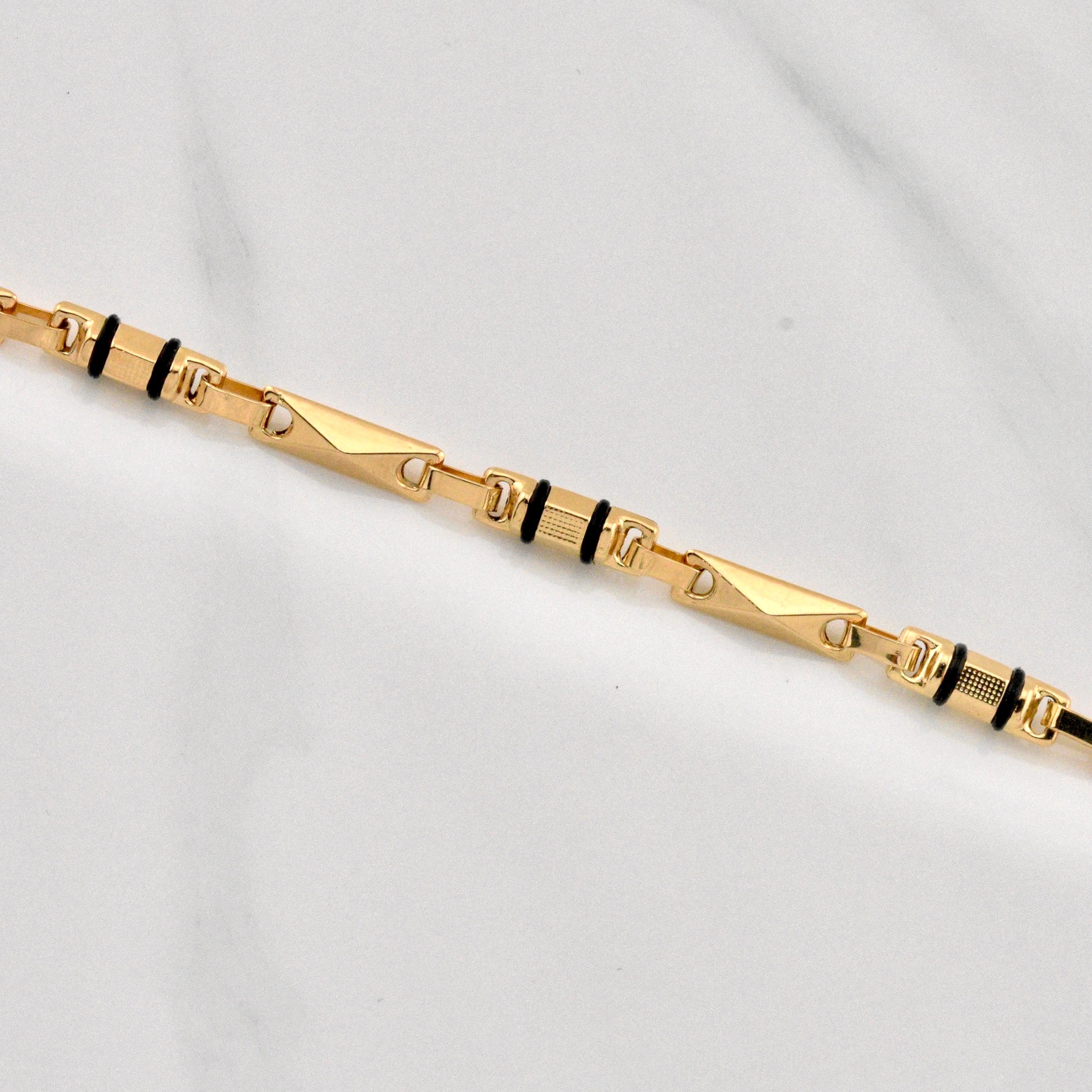 Bracelet Rustic Barrel Relief 5.05g / 8 3/4 in / 4mm Yellow Gold 18K