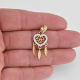 Dije Corazon Atrapa Sueños 1.65g / 1 1/4 in Oro Amarillo 18K