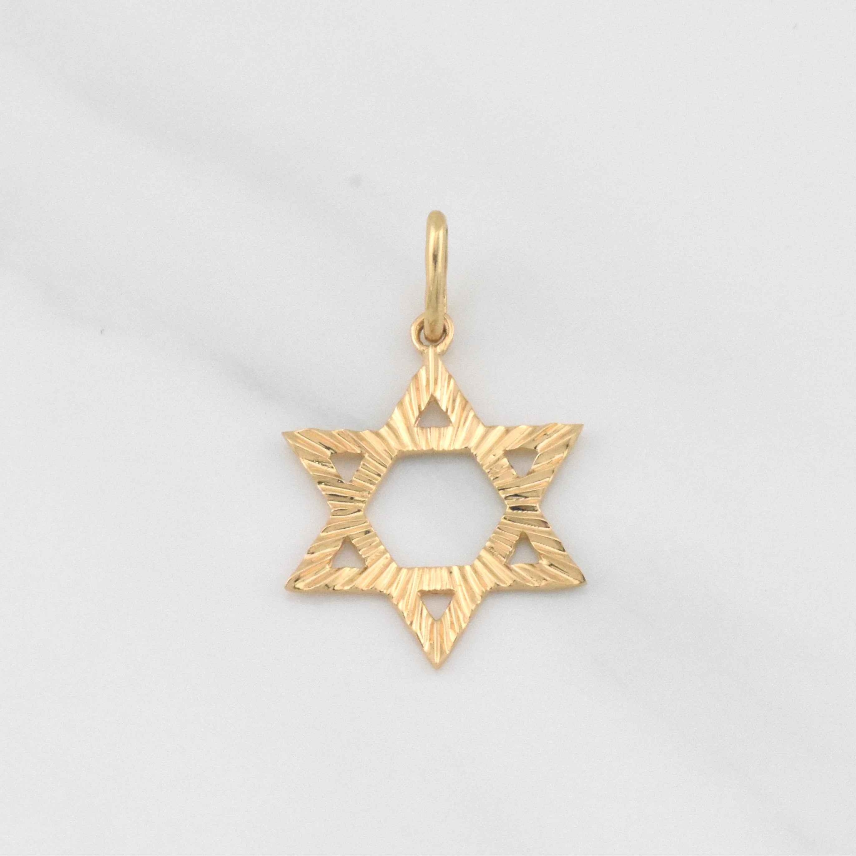 Dije Estrella de David 1.25g / 1 in Oro Amarillo 18K