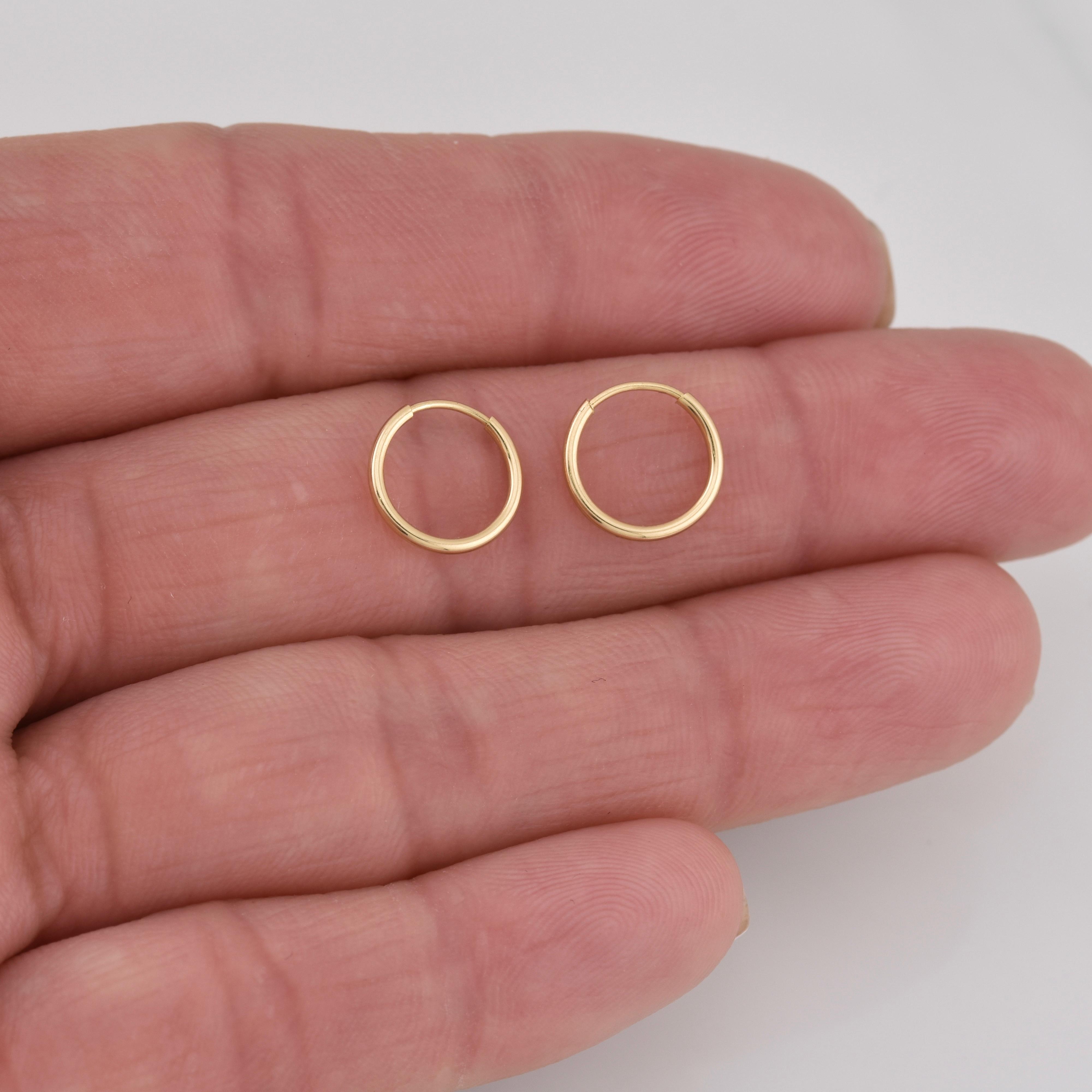 Candongas Aro Liso 0.35g / 1/2 in Oro Amarillo 18K