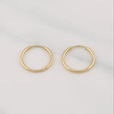 Candongas Aro Liso 0.45g / 1/2 in Oro Amarillo 18K