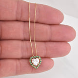 Venetian Chain Set + Heart Halo Moissanite Pendant 1 ct / 2.25g / 18 in Two Yellow Rose Gold 18K